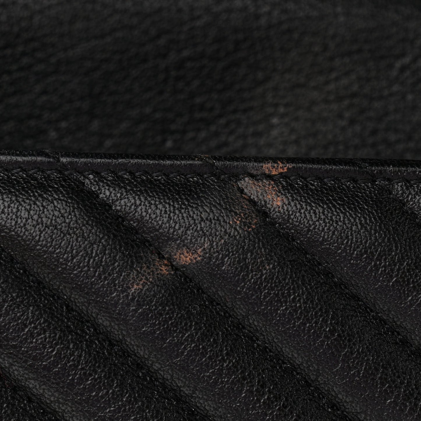 Sheepskin Matelasse Chevron Monogram Monochrome Large College Satchel Black