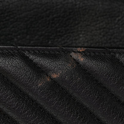 Saint Laurent Sheepskin Matelasse Chevron Monogram Monochrome Large College Satchel Black 10 of 12