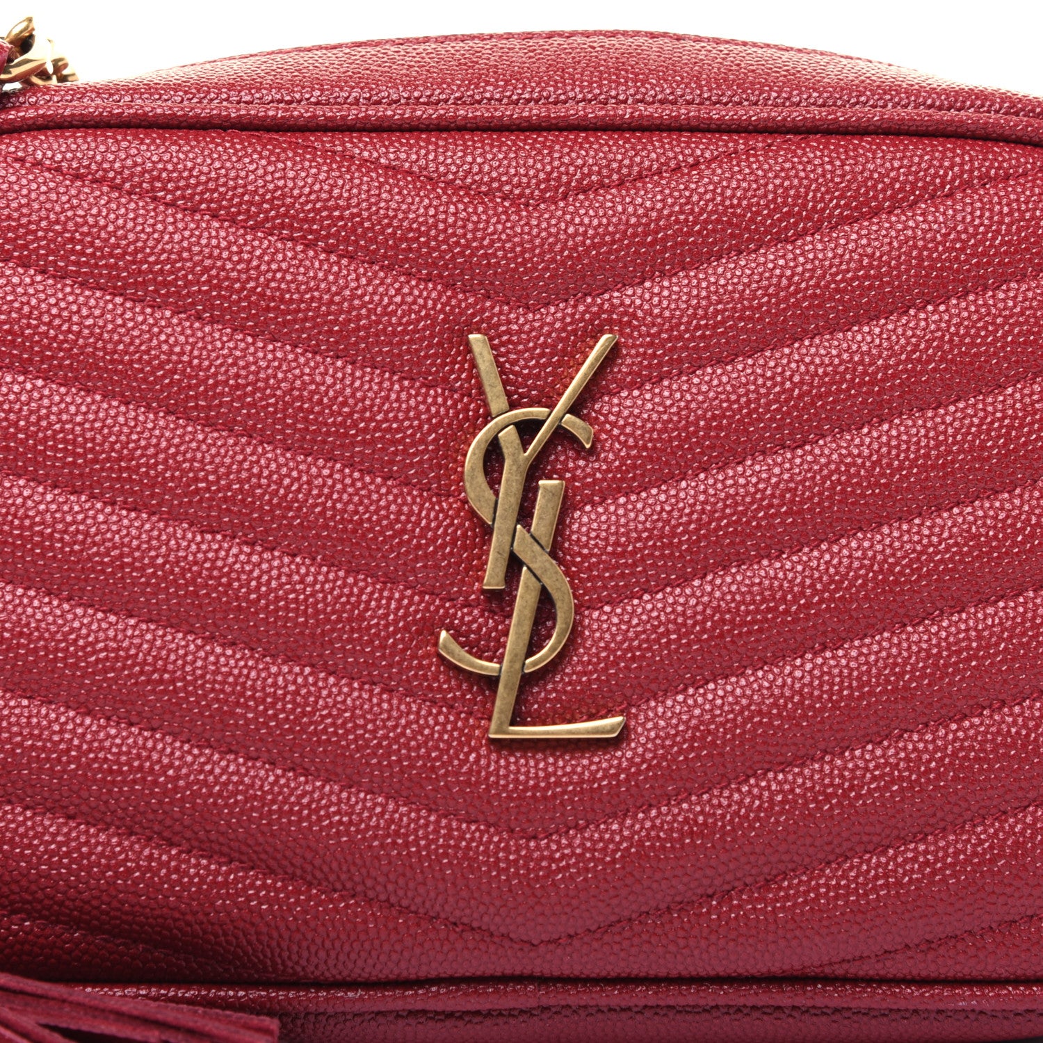 Saint Laurent Grain De Poudre Matelasse Monogram Mini Lou Camera Bag Eros Red 10 of 12