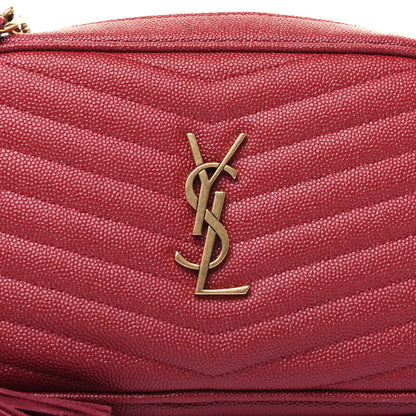 Saint Laurent Grain De Poudre Matelasse Monogram Mini Lou Camera Bag Eros Red 10 of 12