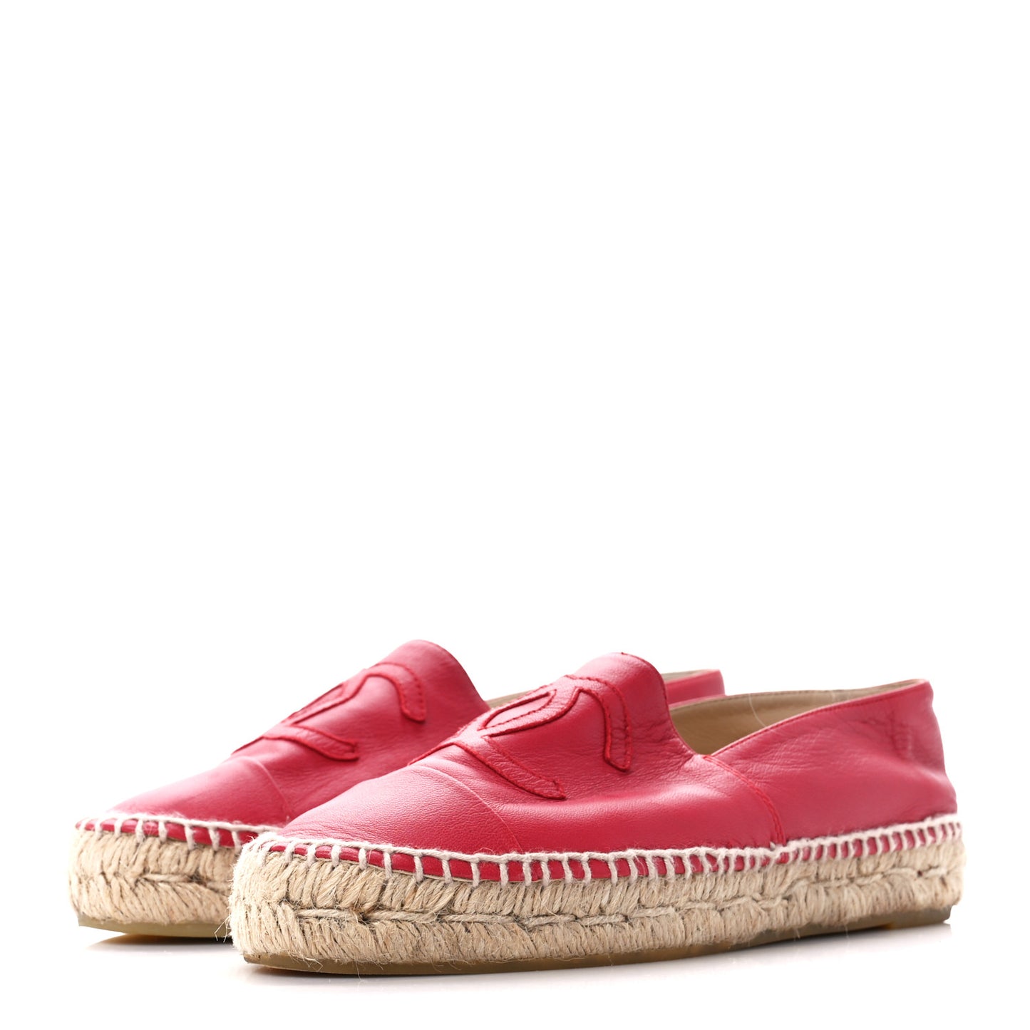 Lambskin CC Espadrilles 36 Red