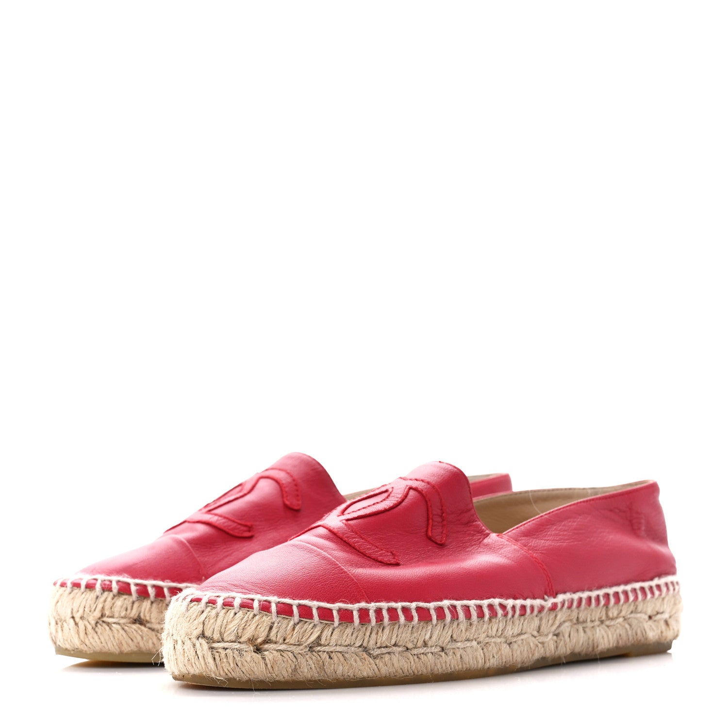 Chanel Lambskin CC Espadrilles 36 Red 3 of 10