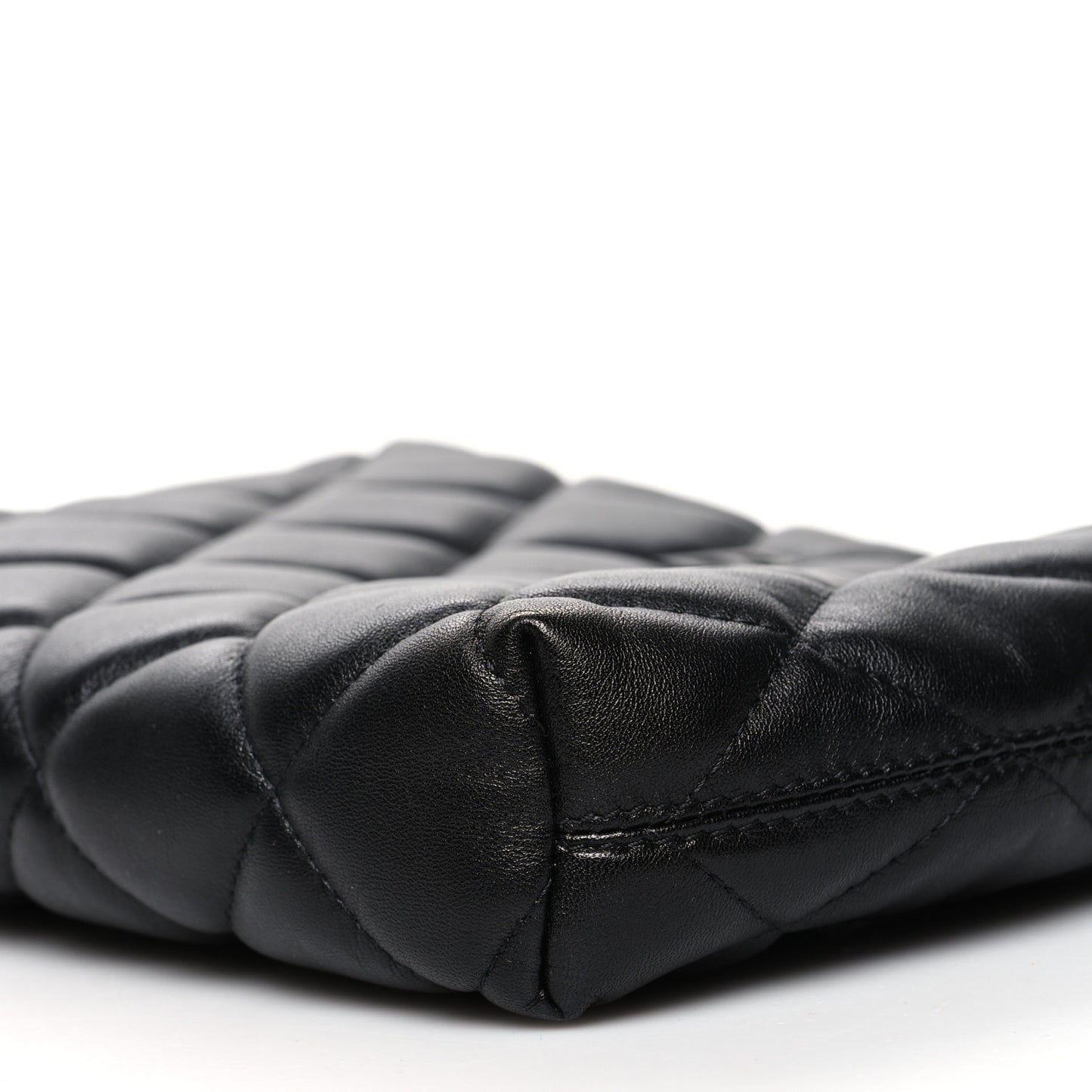 Nappa Calfskin Quilted Touch B Camera Shoulder Bag Black
