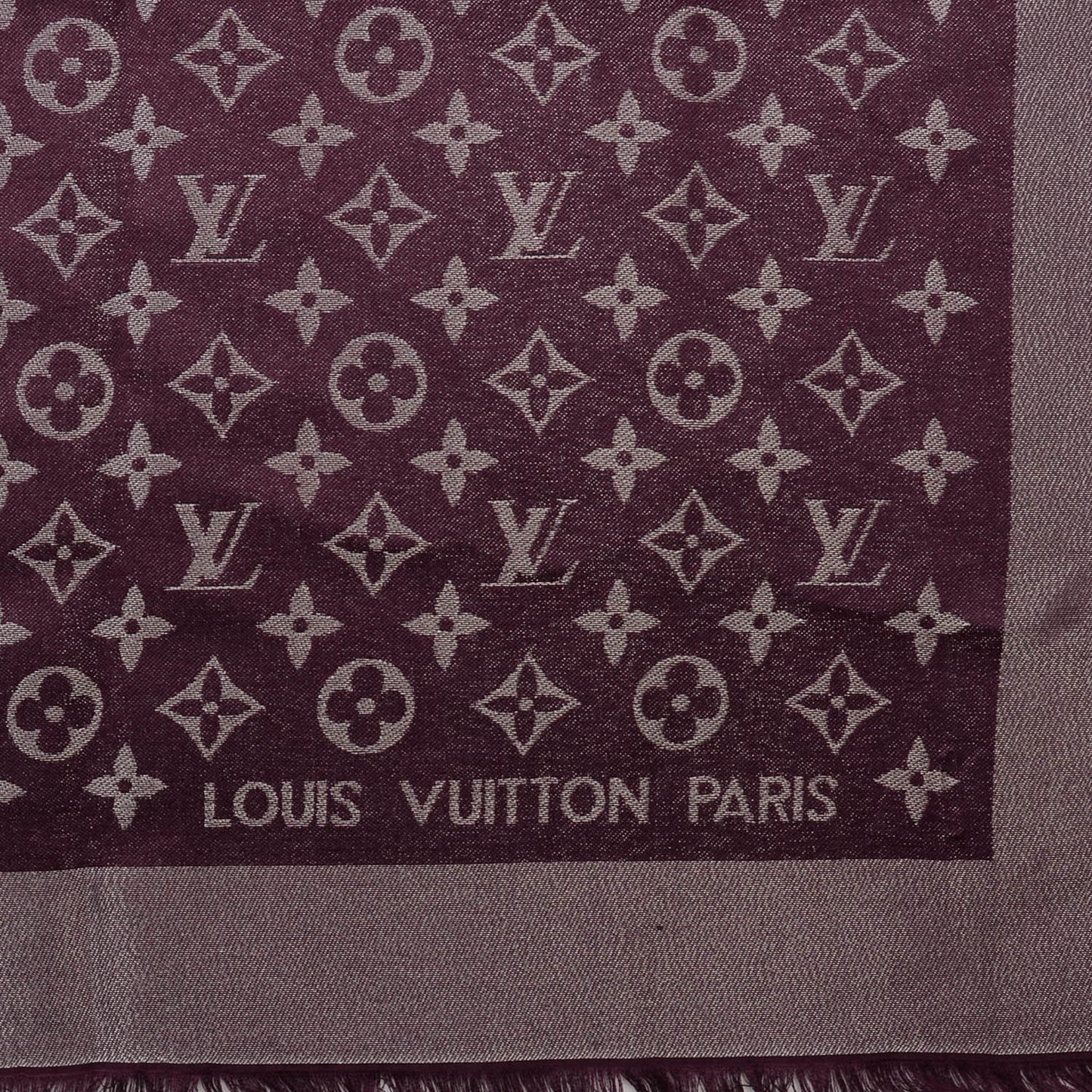 Silk Lurex Wool Monogram Shine Shawl Amarante