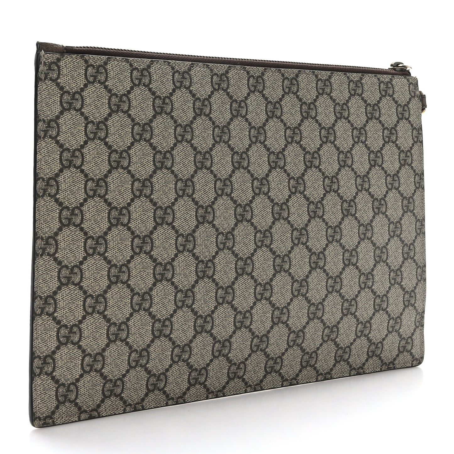 GG Supreme Monogram Neo Vintage Zip Wristlet Pouch Beige New Acero Crop