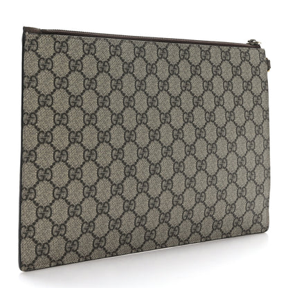Gucci GG Supreme Monogram Neo Vintage Zip Wristlet Pouch Beige New Acero Crop 3 of 6