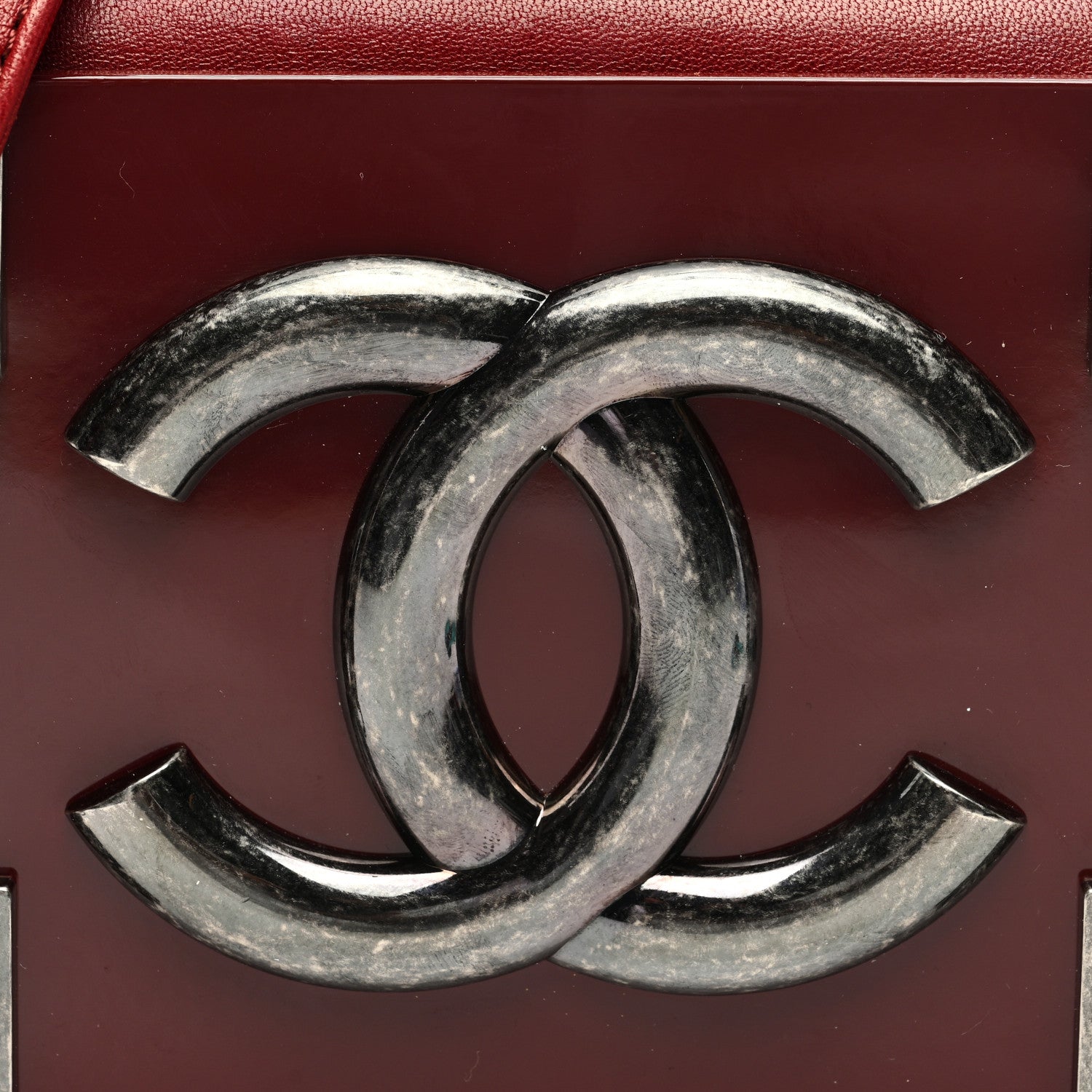 Chanel Lambskin Plexiglass Boy Brick Burgundy 8 of 10