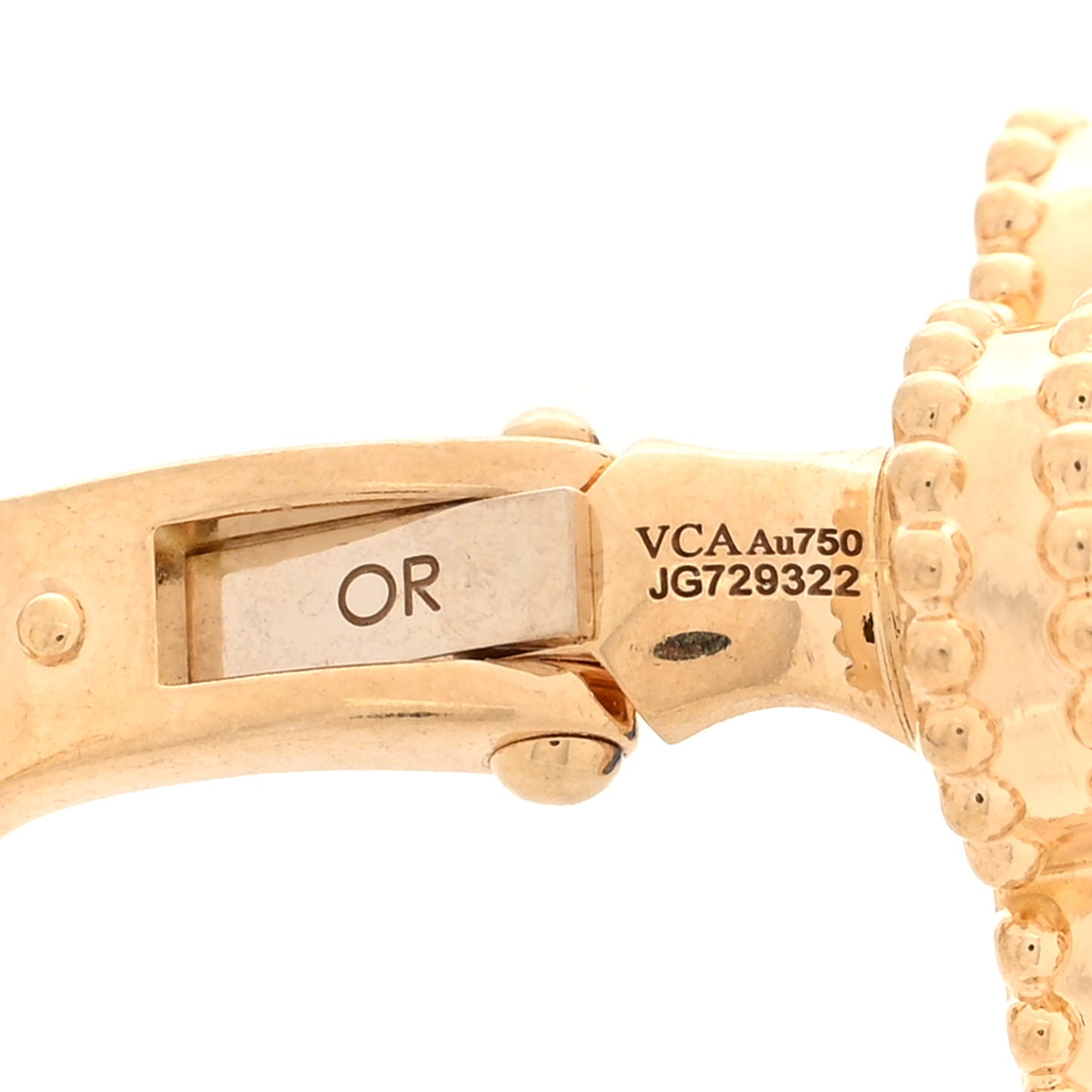 18K Yellow Gold Blue Agate Vintage Alhambra Earrings