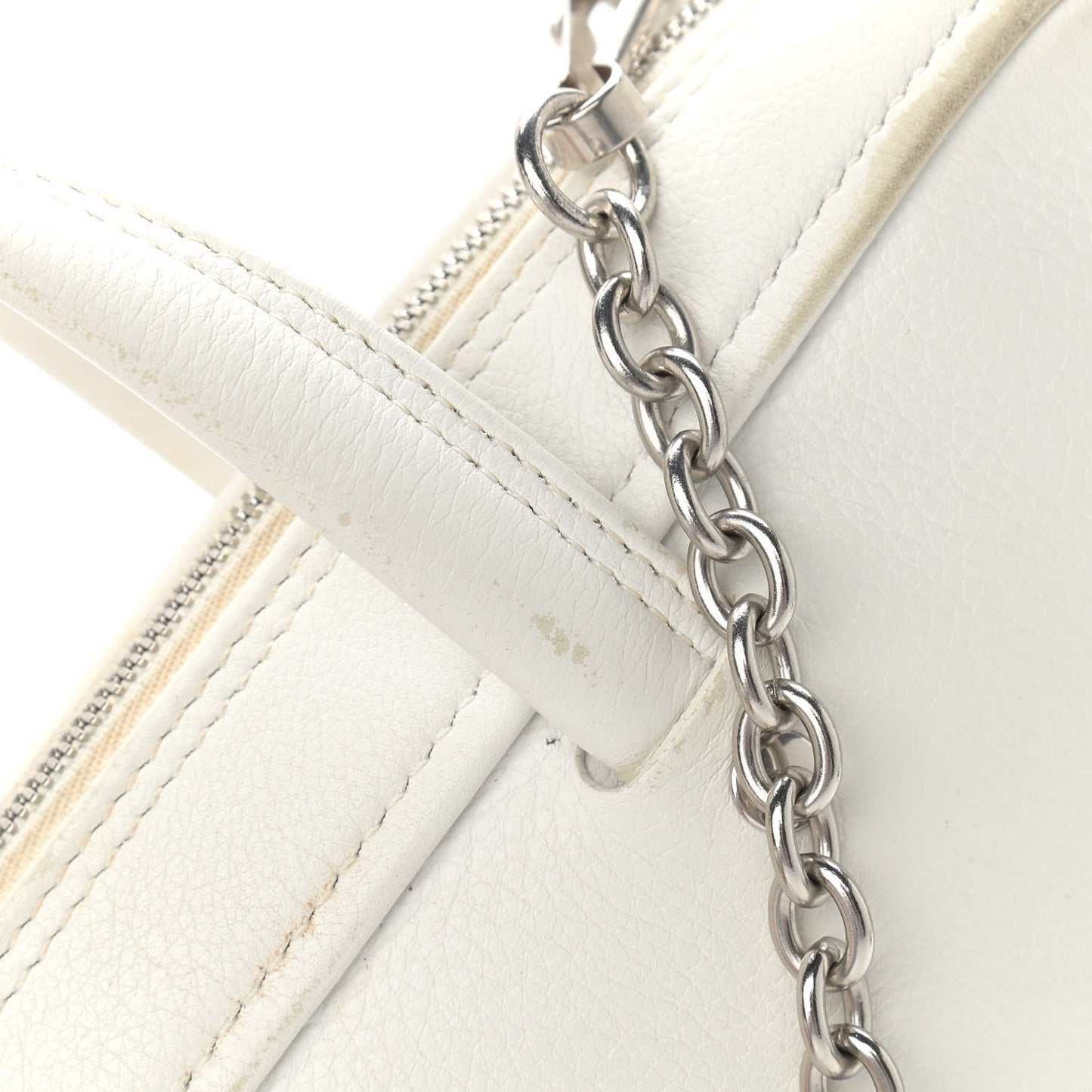 Calfskin XS Triangle Chain Duffle White