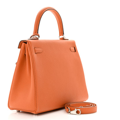 Hermes Togo Kelly Retourne 25 Orange Poppy 3 of 10