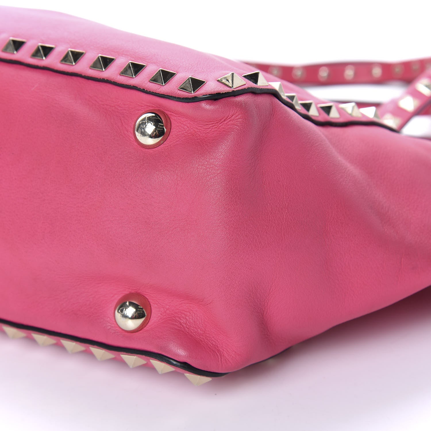 Valentino Garavani Vitello Small Rockstud Tote Deep Cyclamin 7 of 10