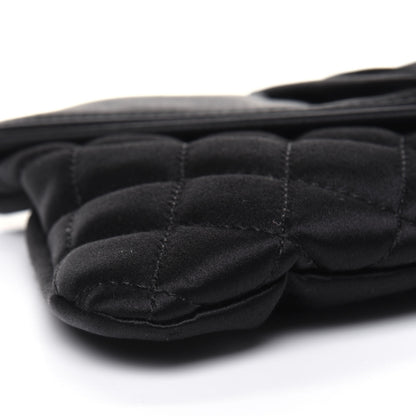 Chanel Satin Quilted Flap Clutch Black 10 of 14