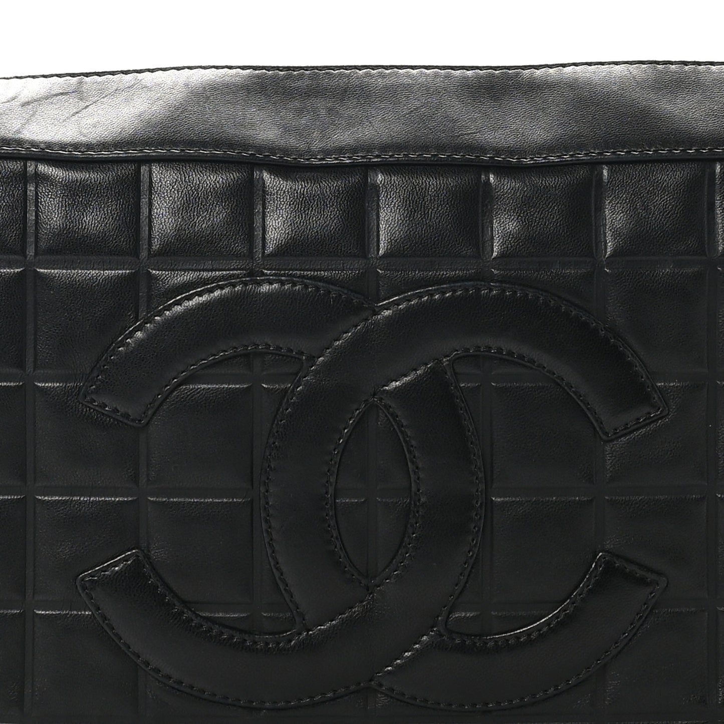 Lambskin Quilted Medium Chocolate Bar Shoulder Bag Black