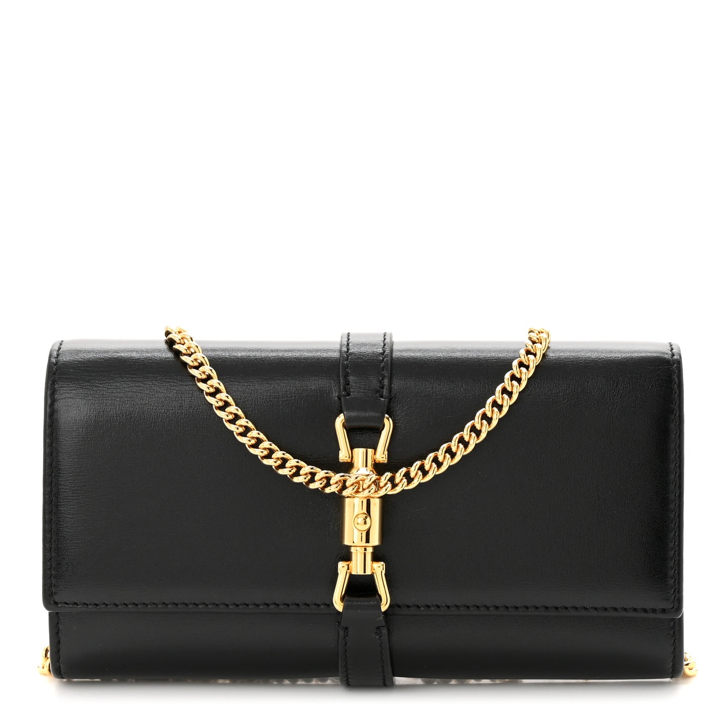 Calfskin Jackie 1961 Chain Wallet Black