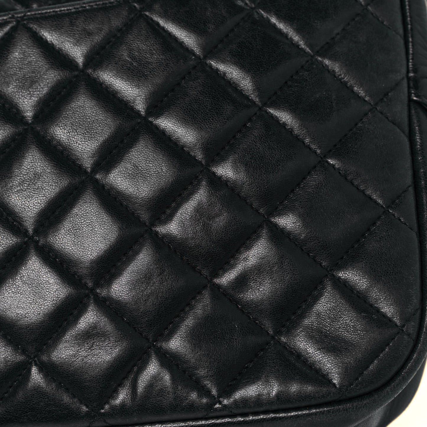 Lambskin Quilted Shoulder Bag Black