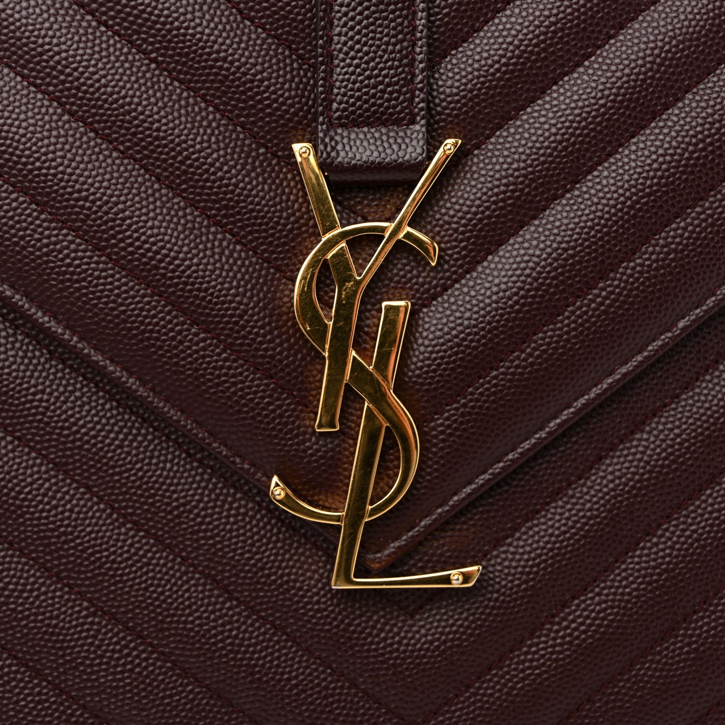 Grain De Poudre Matelasse Chevron Large Monogram Satchel Rouge Legion