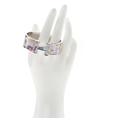 Hermes Enamel Printed Wide Precious Paradise Clic Clac H Bracelet PM Jasmin 2 of 5