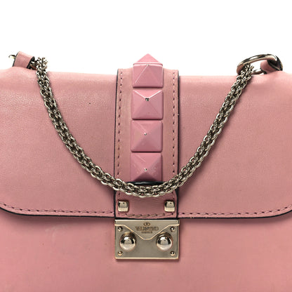 Valentino Garavani Vitello Enamel Small Glam Lock Rockstud Flap Water Rose 8 of 14