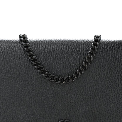 Gucci Dollar Calfskin Enamel Monochrome Mini GG Marmont Chain Wallet Black 7 of 13