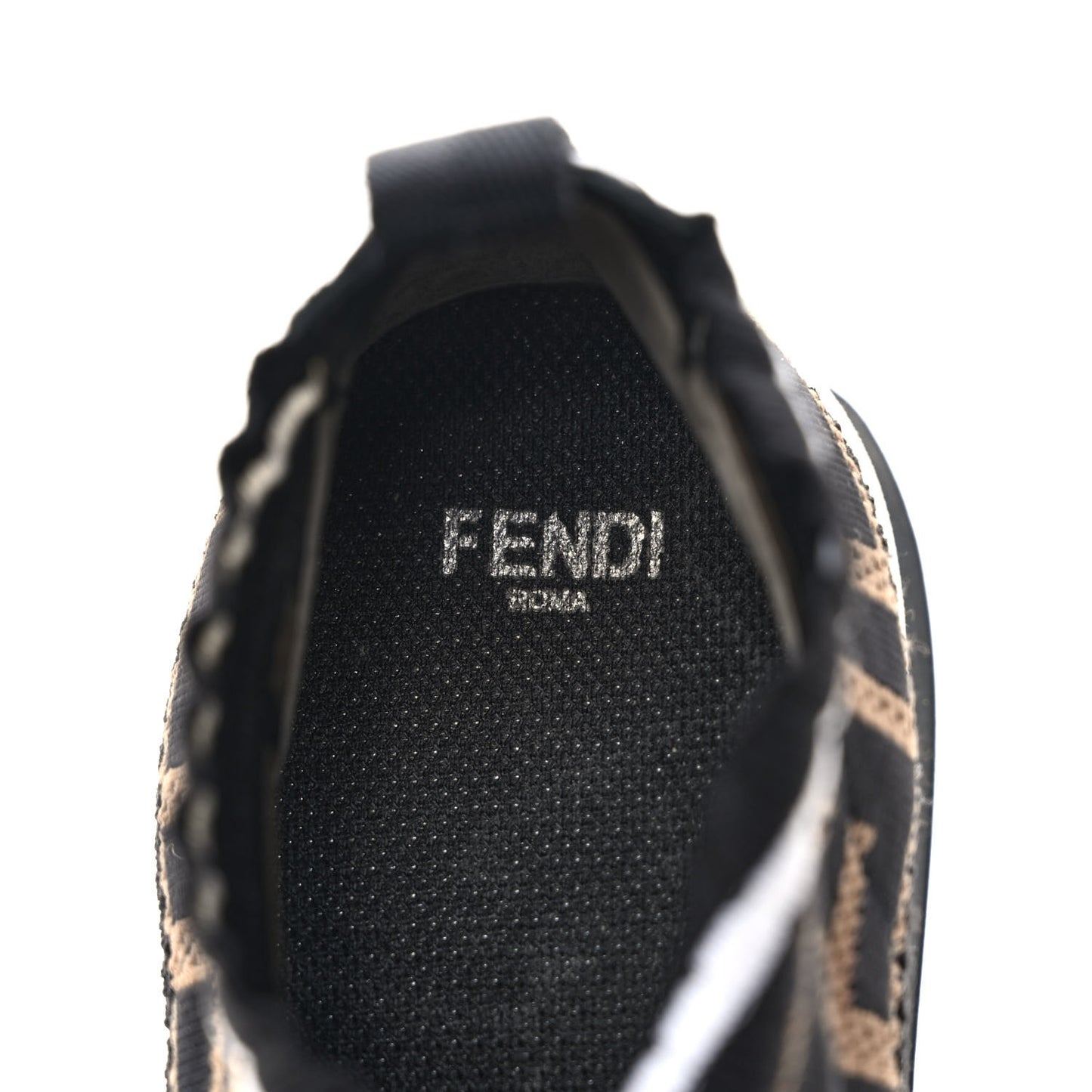 Stretch Yarn FF Stiff Band Rockoko Sneakers 35.5 Black White Tobacco