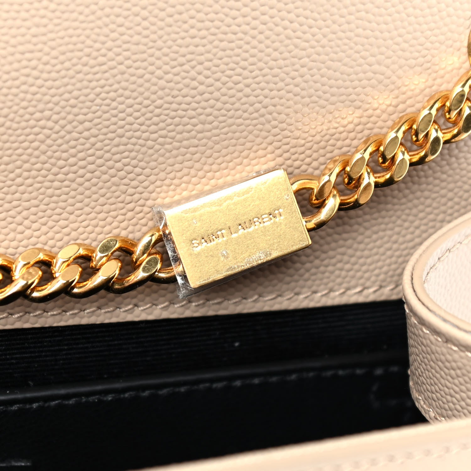 Saint Laurent Grain De Poudre Medium Monogram Kate Satchel Dark Beige 9 of 11