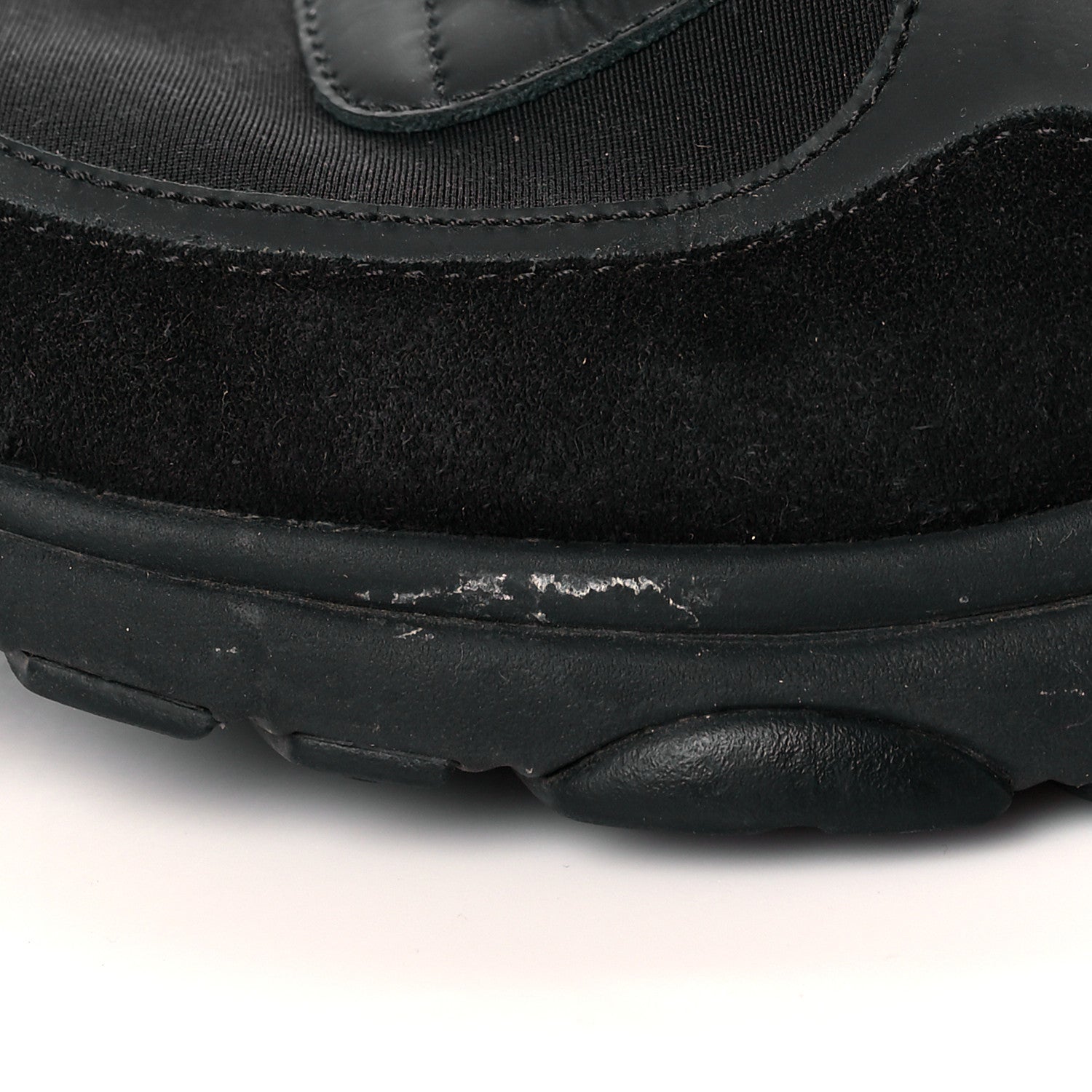 Chanel Fabric Calfskin Suede CC Sneakers 38 Black 9 of 14