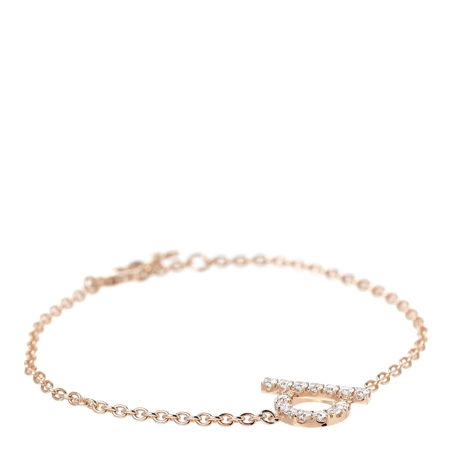 Hermes 18K Rose Gold Diamond Finesse Bracelet ST 1 of 5