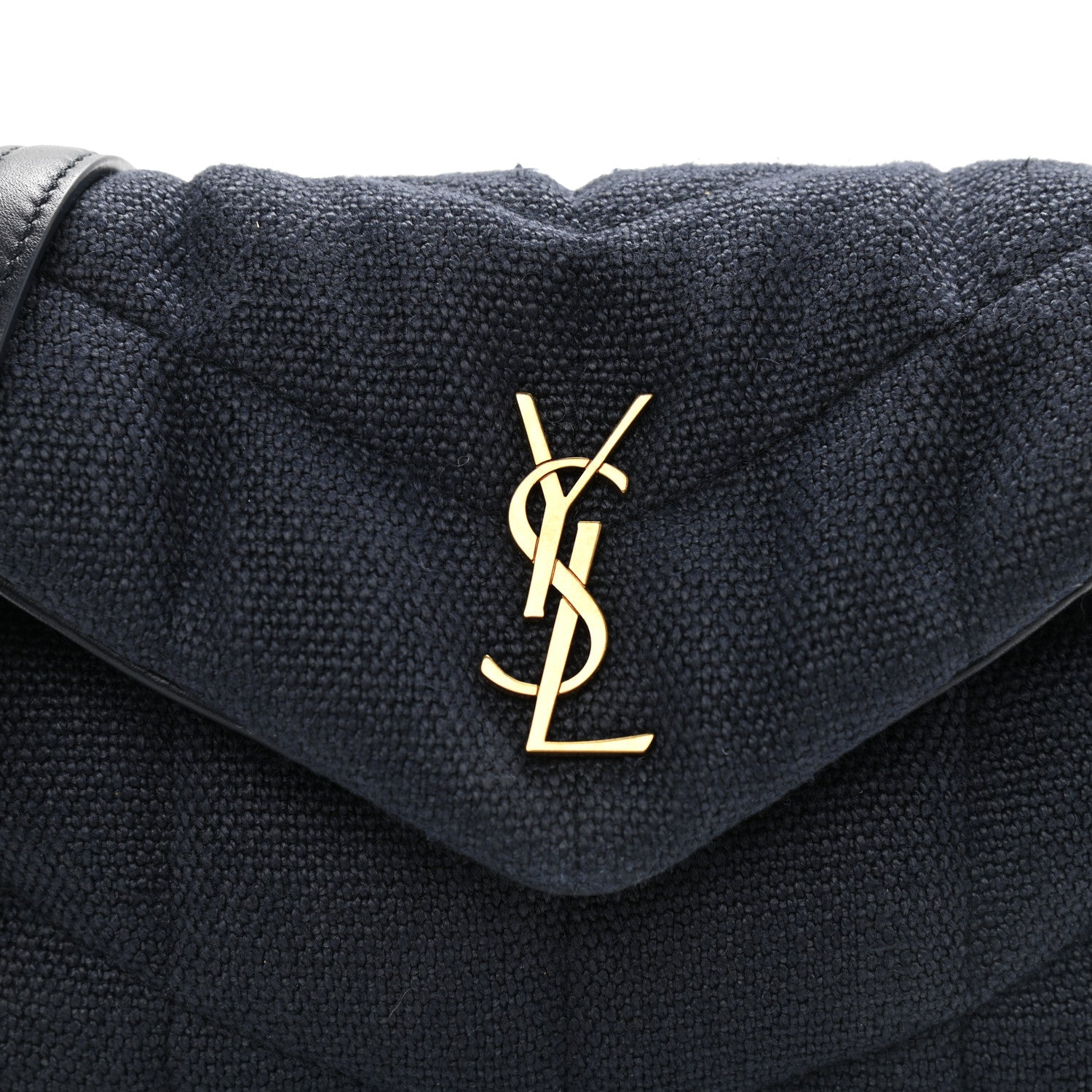 Saint Laurent Canvas Quilted Toy Loulou Puffer Monogram Chain Satchel Deep Marine 9 of 12