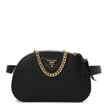 Prada Saffiano Lux Odette Belt Bag Black 1 of 9