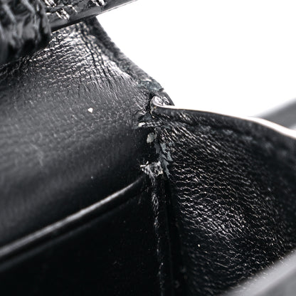 Balenciaga Shiny Calfskin Monochrome Crocodile Embossed Hourglass Top Handle Bag Mini Black 11 of 15