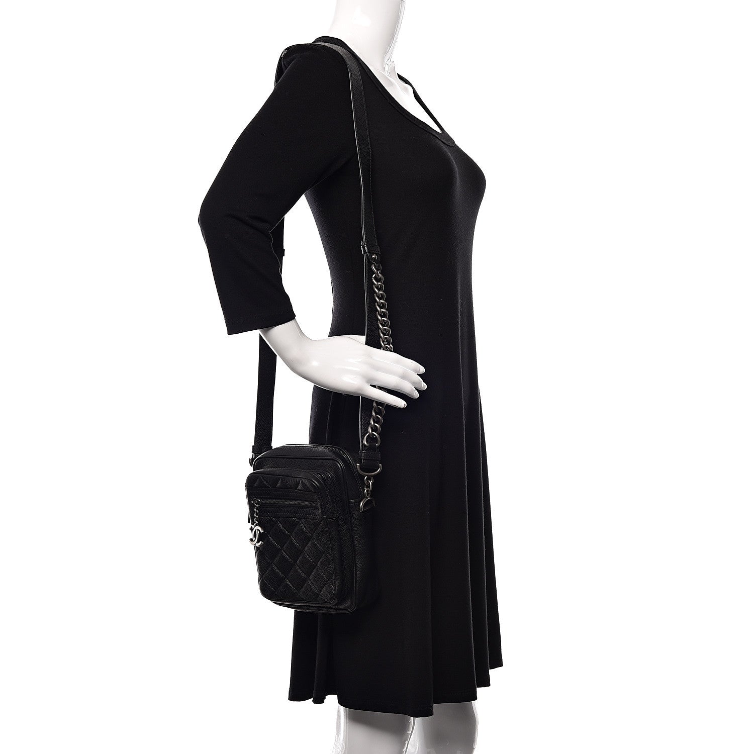 Chanel Calfskin Business Trip Vertical Camera Case Black 1 of 15