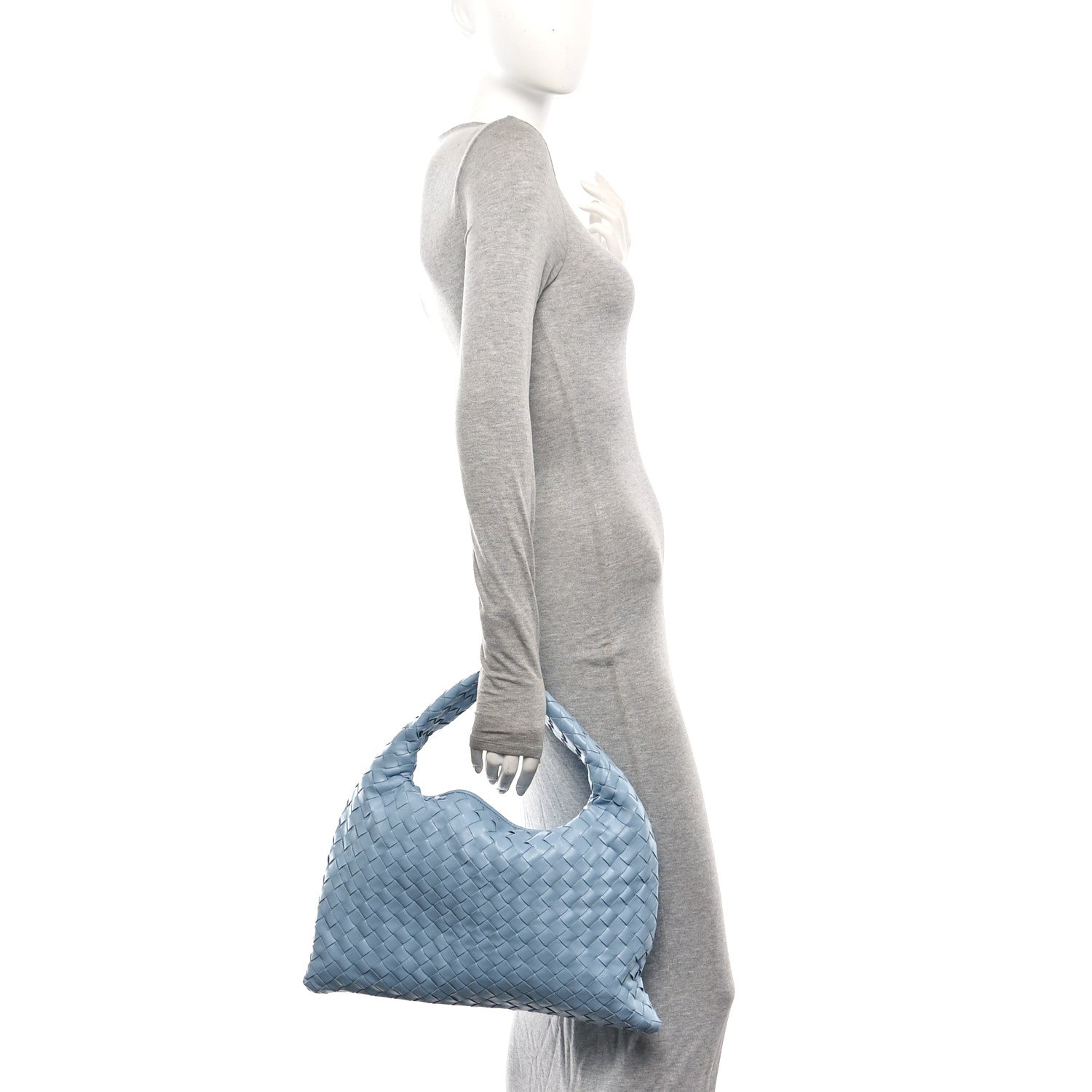 Bottega Veneta Calfskin Intrecciato Small Hop Ice 2 of 10