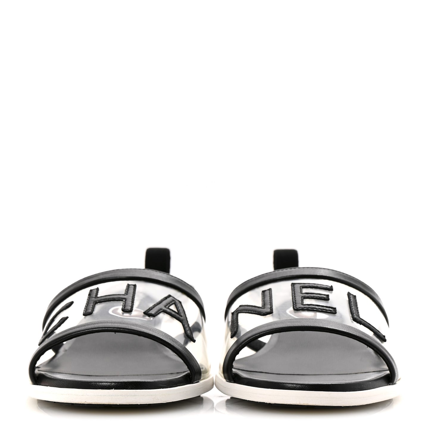PVC Lambskin Logo Mules 41 Black