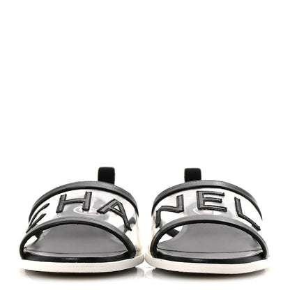 Chanel PVC Lambskin Logo Mules 41 Black 3 of 12