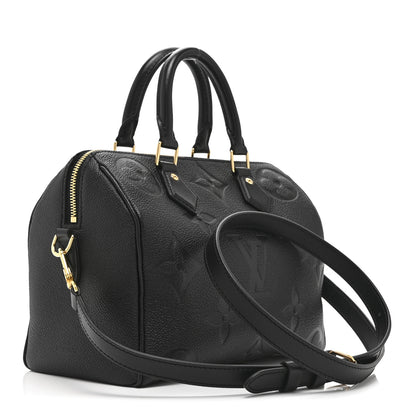 Louis Vuitton Empreinte Monogram Giant Speedy Bandouliere 25 Black 3 of 9