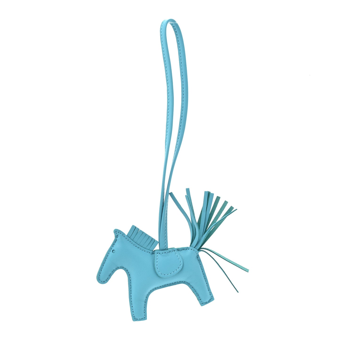 Milo Lambskin Grigri Rodeo Horse Bag Charm PM Bleu Azteque
