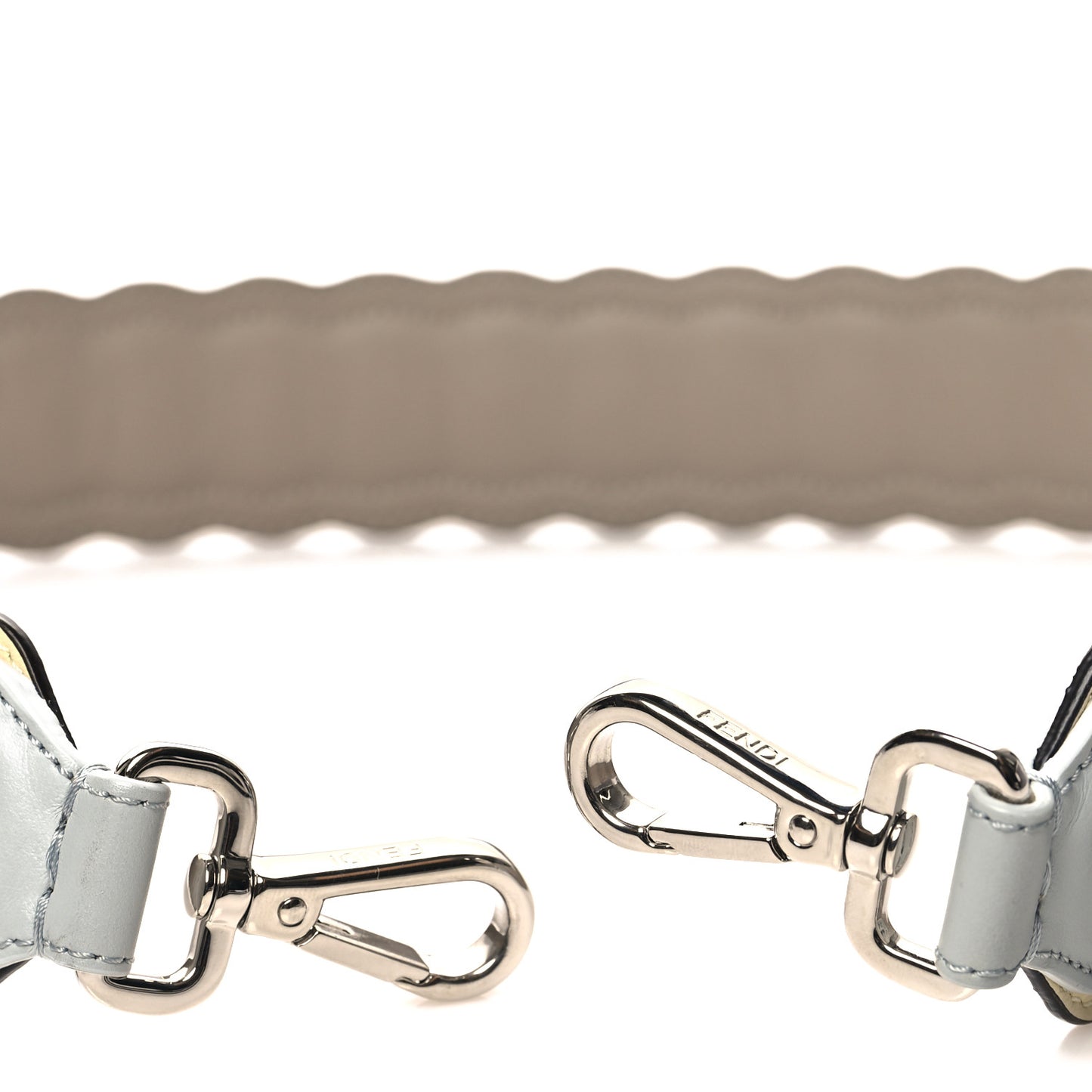 Vitello Liberty Pearl Bi-Color Scalloped Strap You Burro Grigio Perla