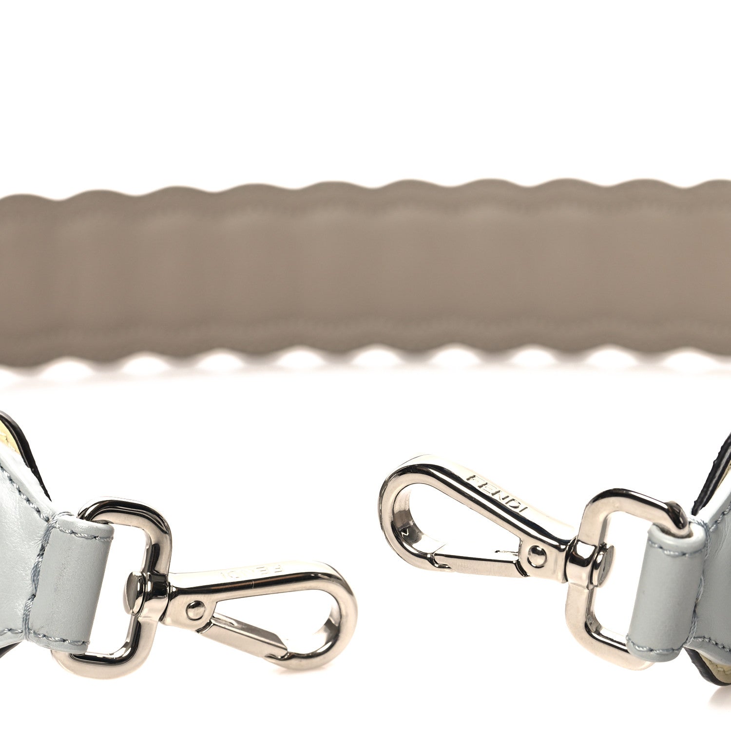 Fendi Vitello Liberty Pearl Bi-Color Scalloped Strap You Burro Grigio Perla 3 of 5
