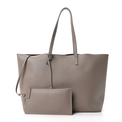 Saint Laurent Calfskin Large Shopping Tote Oyster Gray 3 of 10