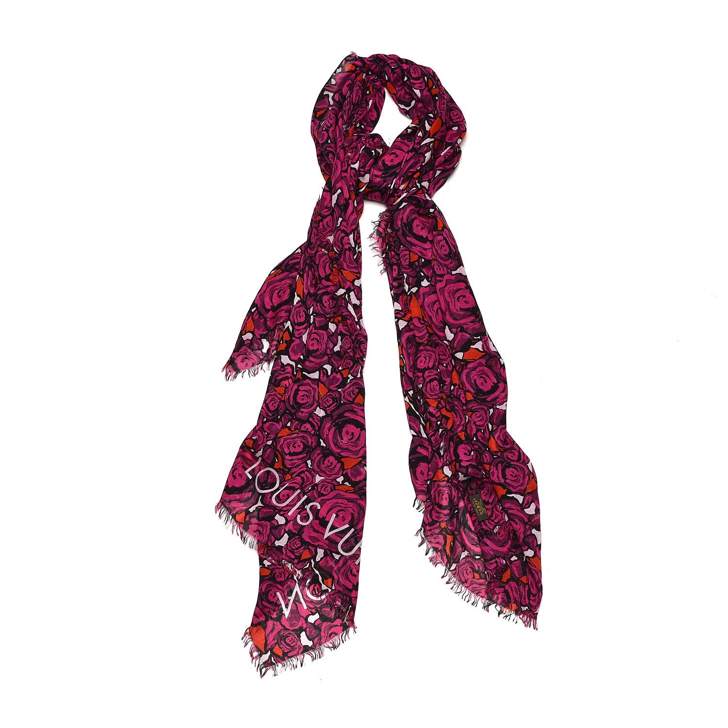 Louis Vuitton Modal Silk Rock'n'Roses Stole Berry 1 of 6