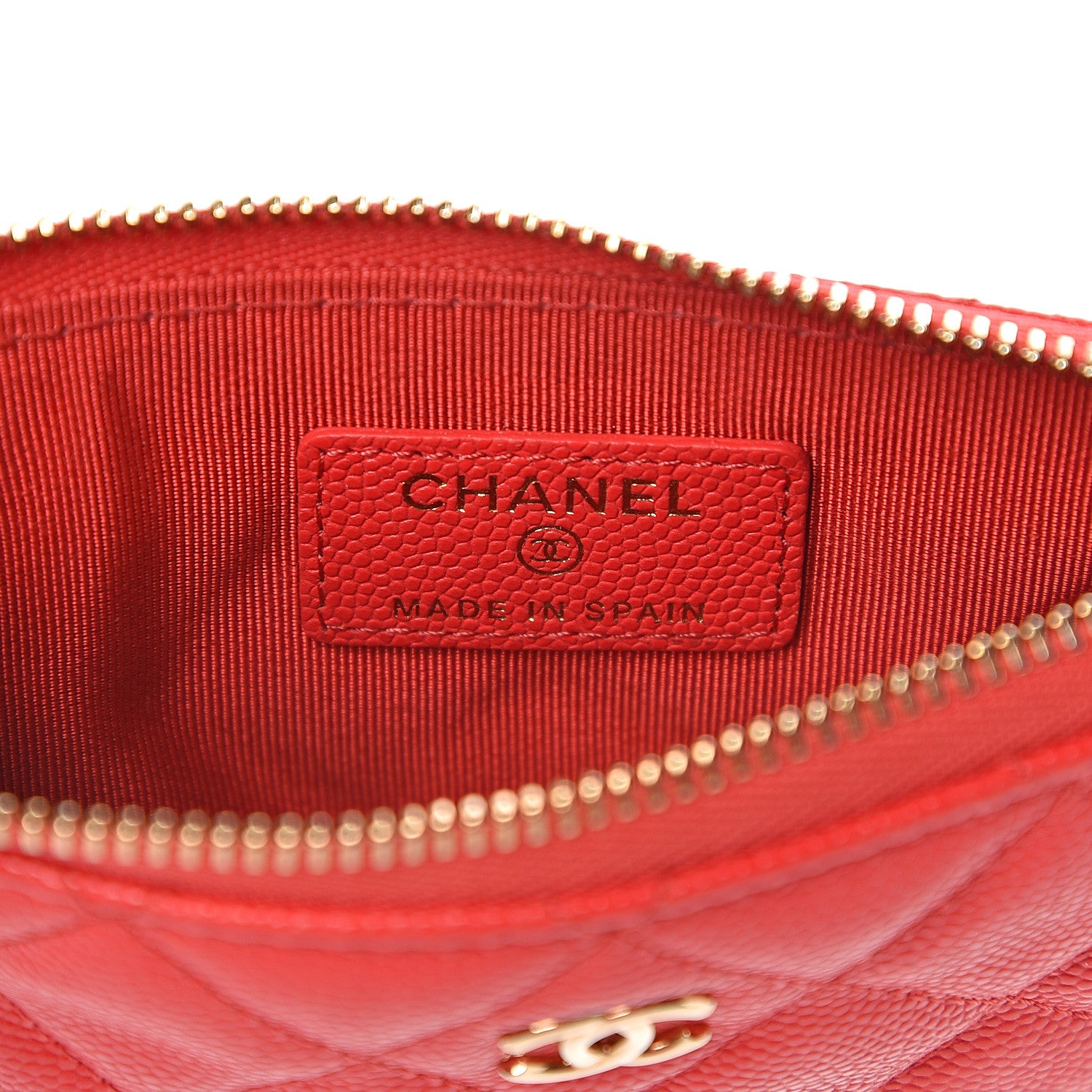 Chanel Caviar Quilted Small Cosmetic Case Red 5 of 7