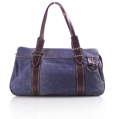 Fendi Denim Buckle Strap Shoulder Bag Blue 1 of 9