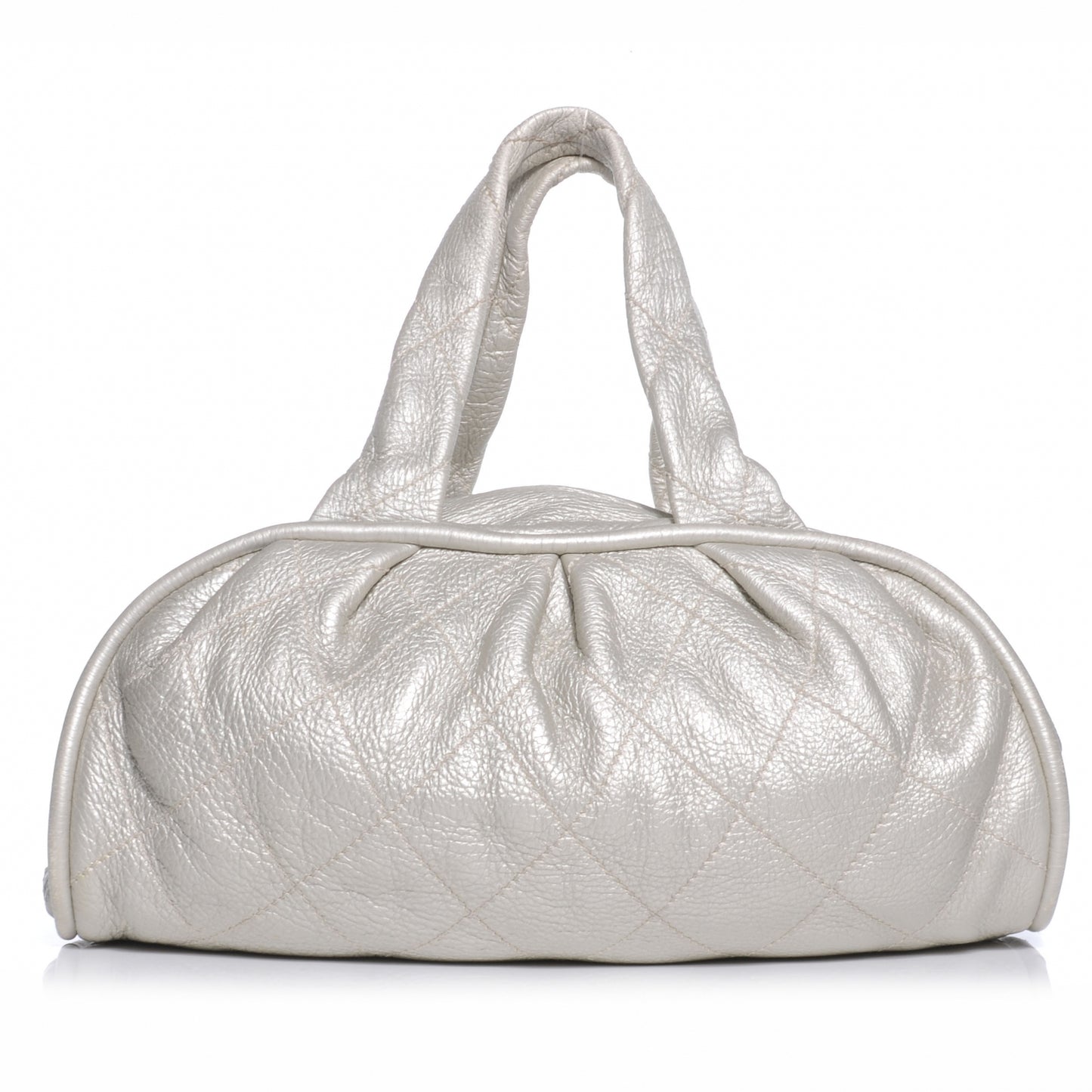 Metallic Deerskin Stitched Bowler Grey