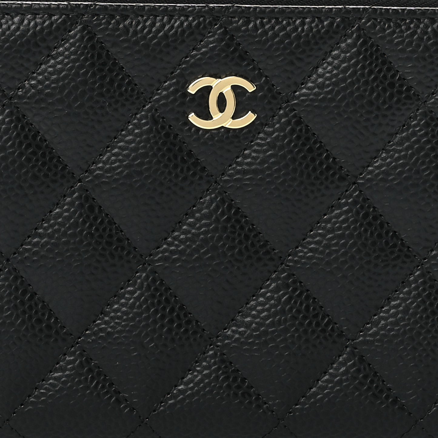 Caviar Quilted Large Gusset Zip Around Wallet Black