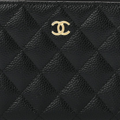 Chanel Caviar Quilted Large Gusset Zip Around Wallet Black 8 of 12