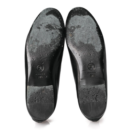 Chanel Lambskin Patent Cap Toe Ballerina Flats 38.5 Black 7 of 14