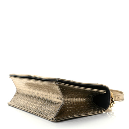 Christian Dior Metallic Patent Micro-Cannage Medium Diorama Flap Bag Gold 6 of 20