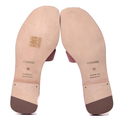 Hermes Epsom Oran Sandals 35 Rose Aube 6 of 9