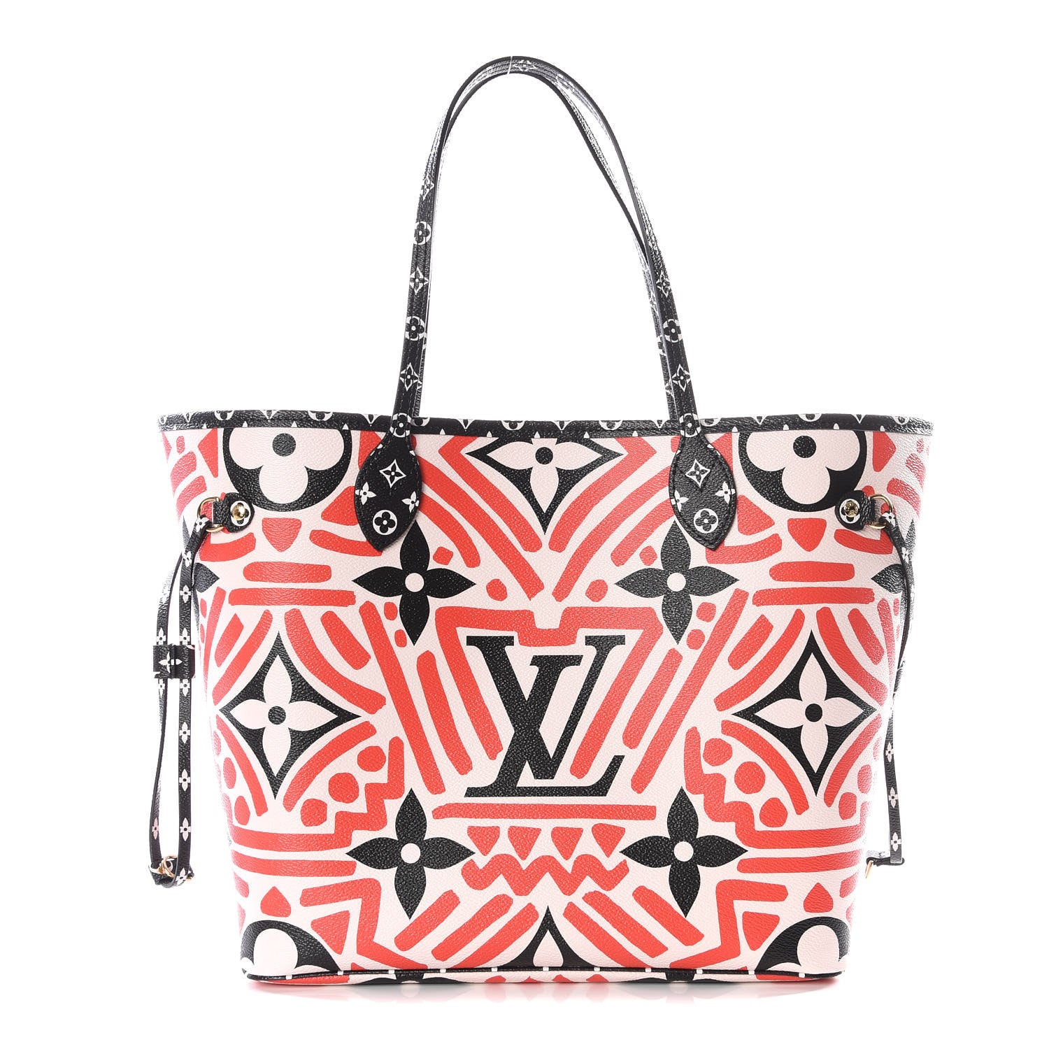 Louis Vuitton Monogram Giant Crafty Neverfull MM Creme Rouge Black 1 of 11
