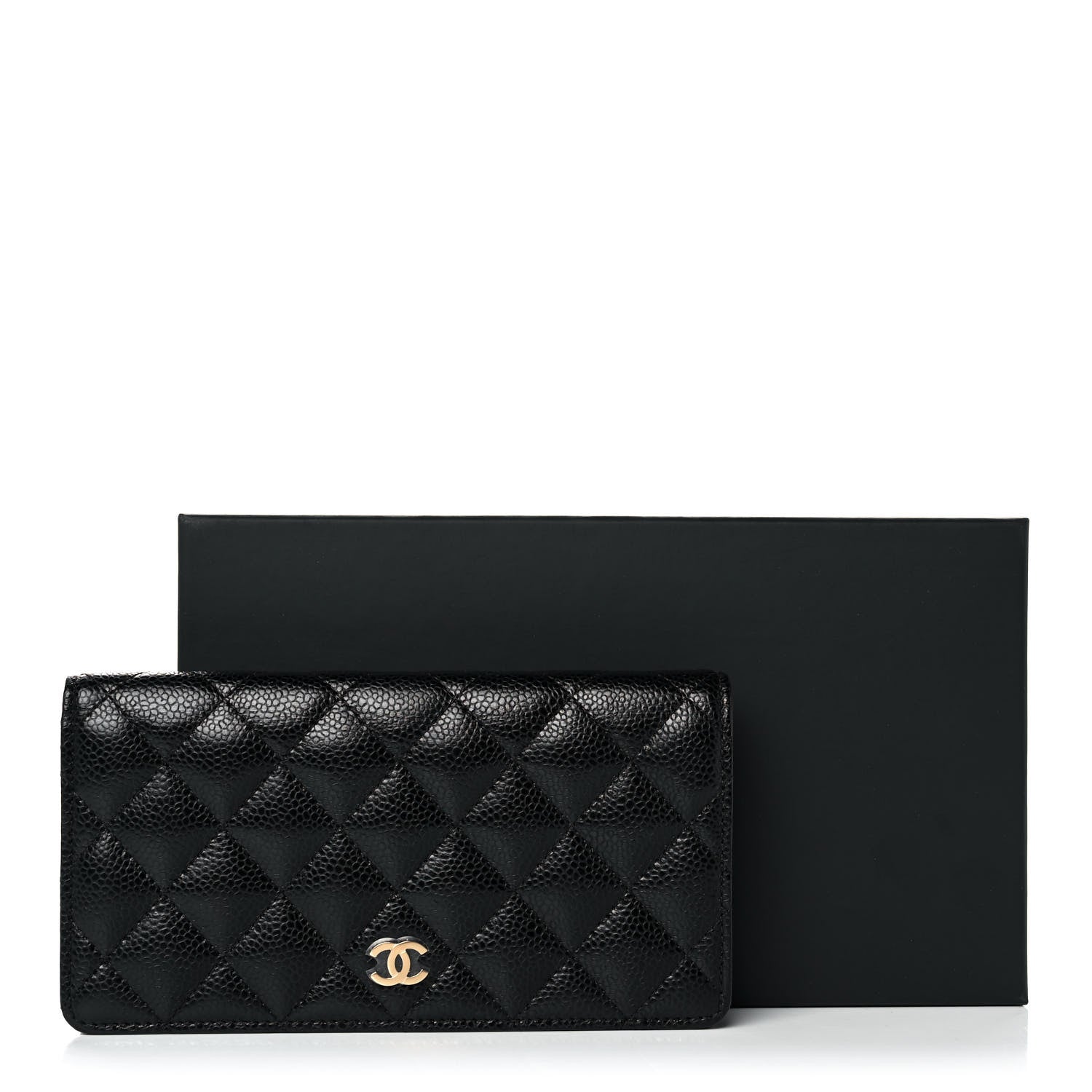 Chanel Caviar Quilted Yen Wallet Black 12 of 12